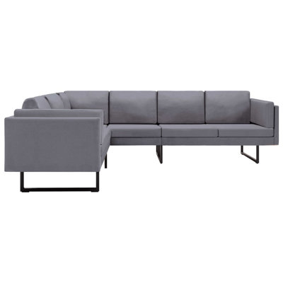 Causeuse de coin en L en acier et tissu en L