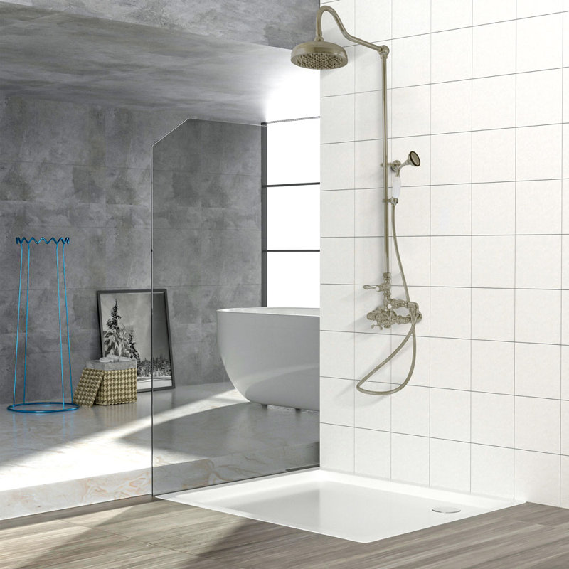 Exposed Thermostatic Shower and Handheld by Strom Living, Matte Nickel
