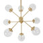 Lustre en métal 8 lumières avec ampoules sphériques dorées / transparentes Voir ci-dessous