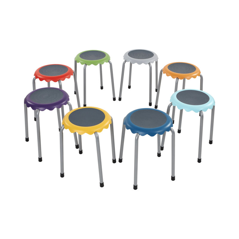 Ensemble de tabourets empilables ECR4Kids Daisy, 8 pièces, Assortis