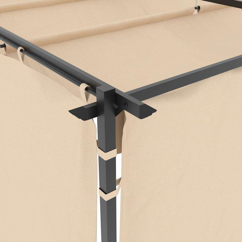 vidaXL Gazebo with Curtains 9.8'x19.7' Cream Steel, 90.6" H x 118.1" W x 236.2" D