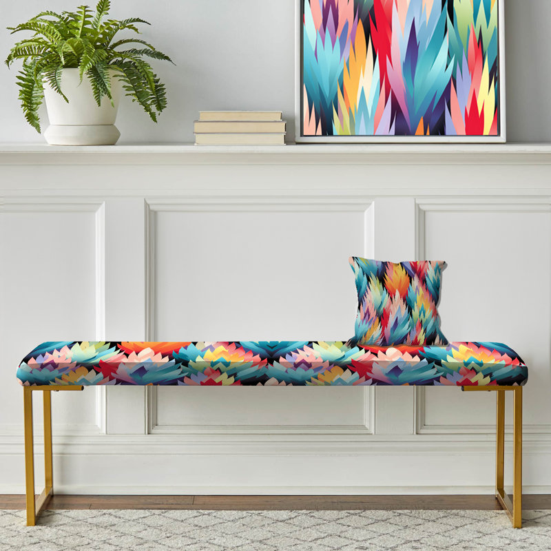 Banc coloré rembourré Ikat Harmony