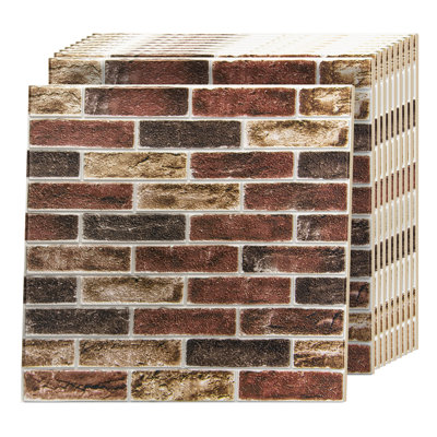 Art3d - paquet de 20 panneaux muraux imitation brique 3D 27,5 po x 27,5 po, papier peint auto-adhésif en mousse pour chambre à coucher, cuisine