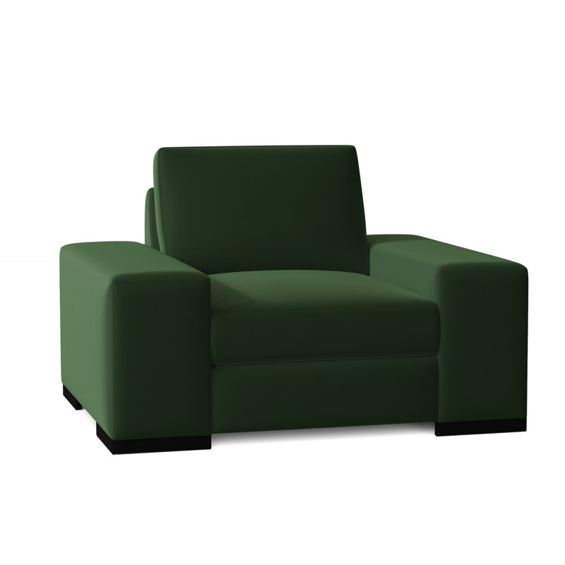 Fauteuil club Harrison, Émeraude, Noir, Plumes / duvet