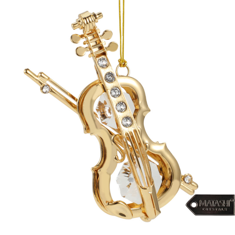 Ornement figurine suspendu violin et papillon