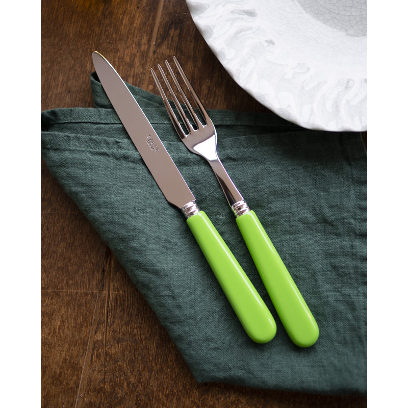 Sabre Paris - 24 Pieces Cutlery Set Pop Unis, Streaming Green