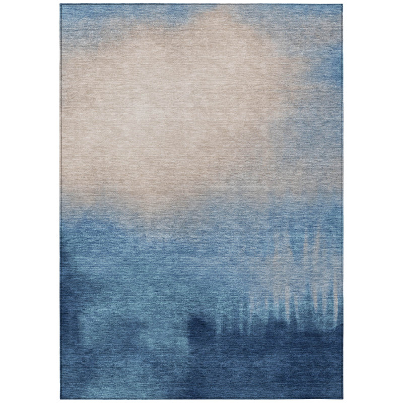 Machine Washable Indoor/Outdoor Magruder ACN2420 Abstract Rug, Rectangle 10' x 14'