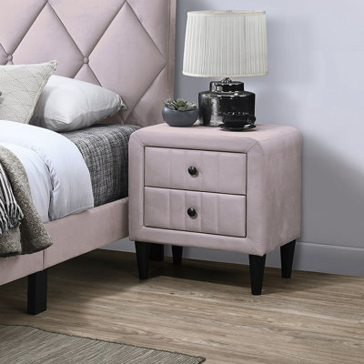 Velours magnifique table de chevet 1pc table de chevet 2X tiroirs mobilier de chambre design élégant