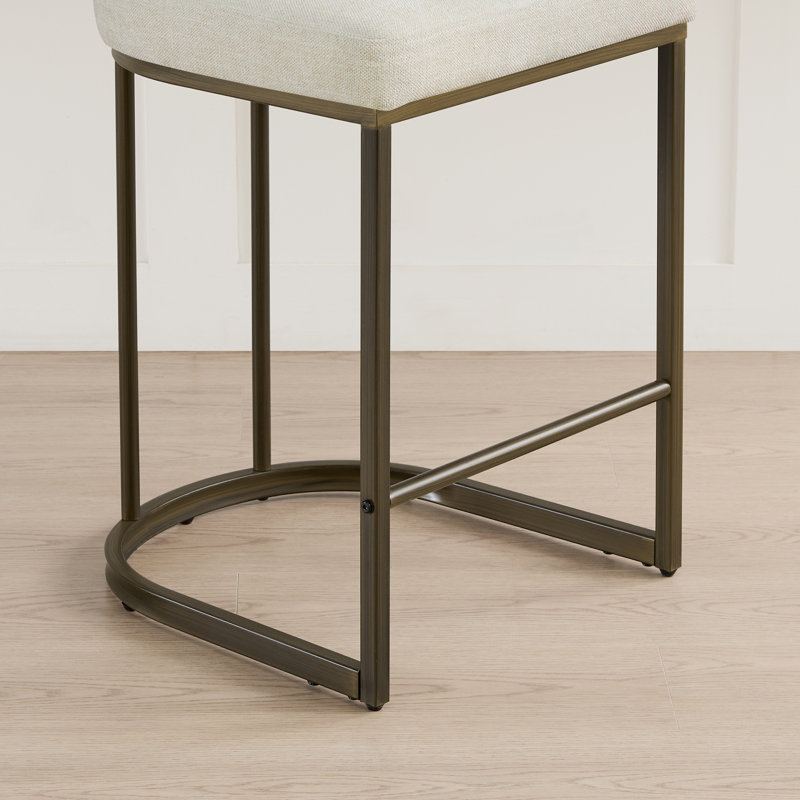 Upholstered Counter Stool, Linen, 2