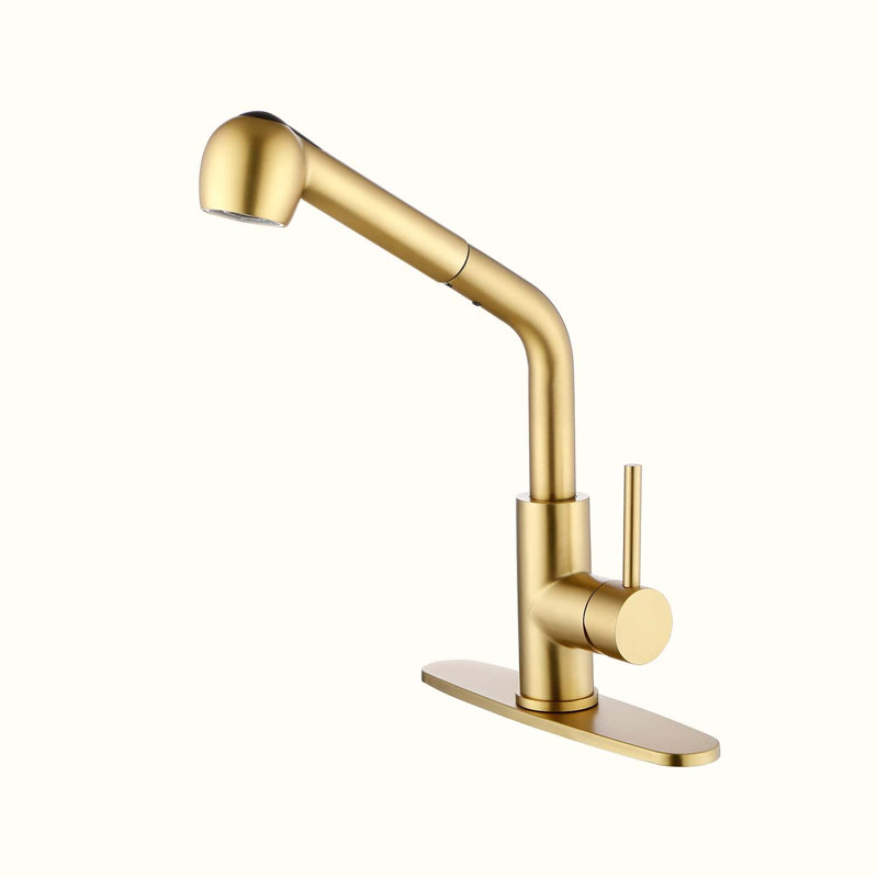 HOOSENG Pull Out Touch Kitchen Faucet, Brushed Gold