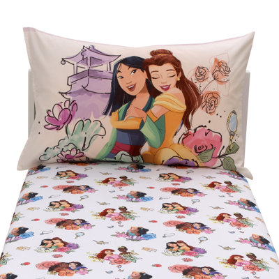 Nojo Disney Princesses Courage and Kindness 2 Piece Fitted Crib Sheets