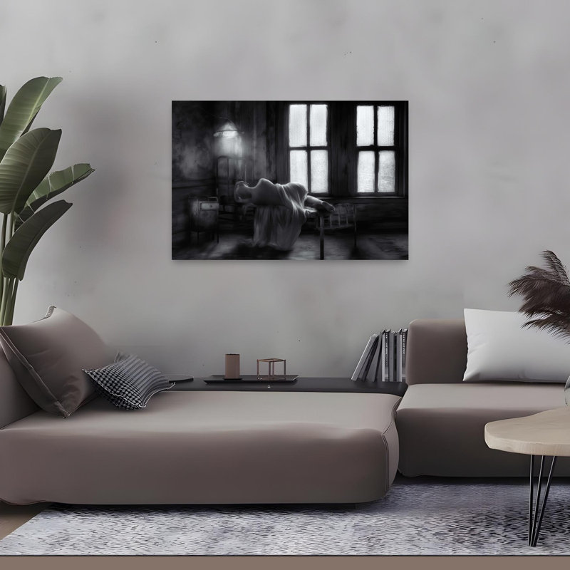 " Solitary Room Study Dramatic Gothic Vintage Architecture Wall Art Print " by Charlaine Gerber, 32" H x 48" W