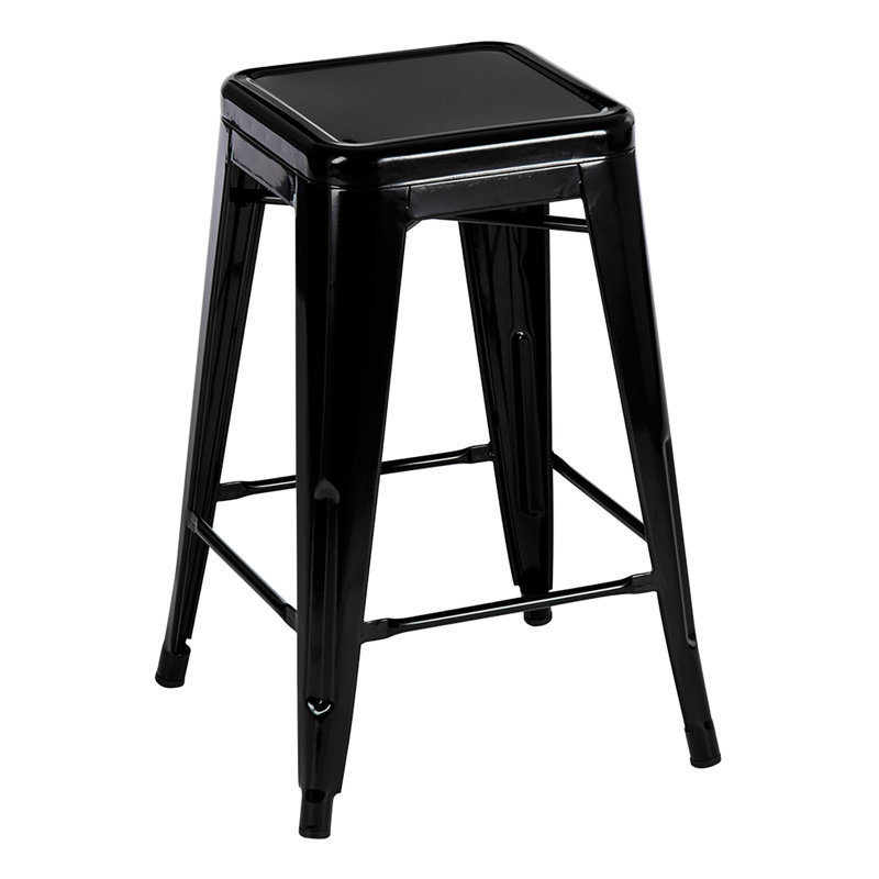 Winbush Counter Stool with Metal Frame, Black