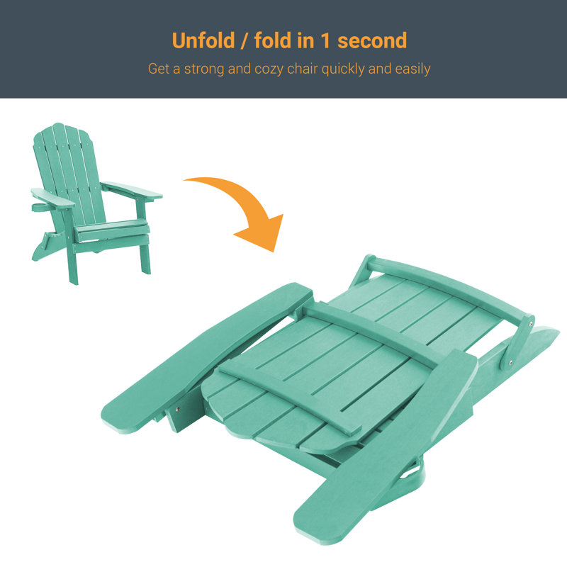 Chaise Adirondack pliante HIPI résistante aux intempéries, Vert pomme