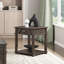 Table de bout traditionnelle rustique avec rangement en bois brun durable pour salon 1 pièce