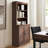 VAUXHILL & CO. Halston Multi-Depth Bookcase Adjustable Shelf Unit, Doors, Cherry