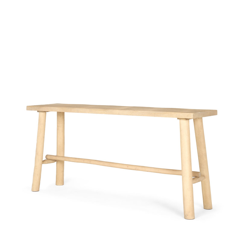 Console 66 po en bois massif brun clair avec tréteaux