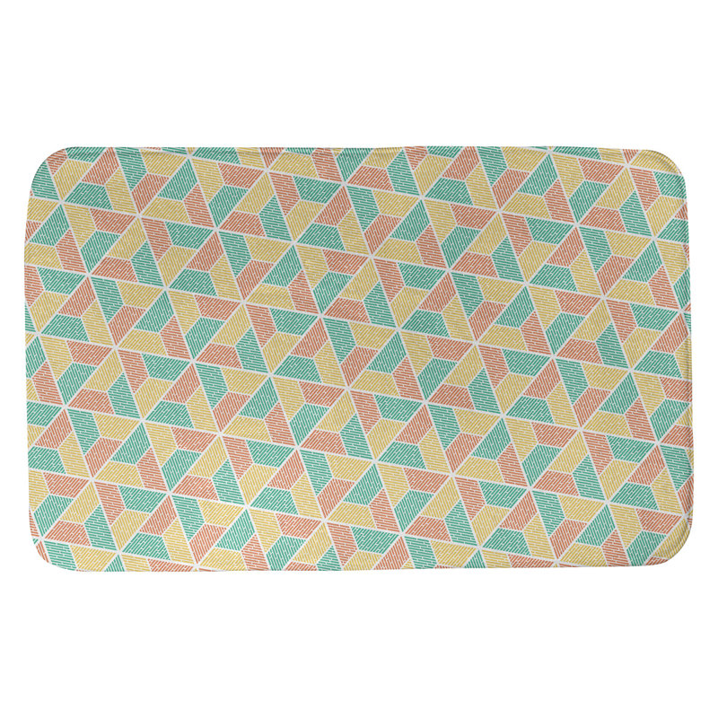 Tapis pour salle de bain katelyn elizabeth trapézoïdals, l 21 po x L 34 po, Vert / jaune / orange