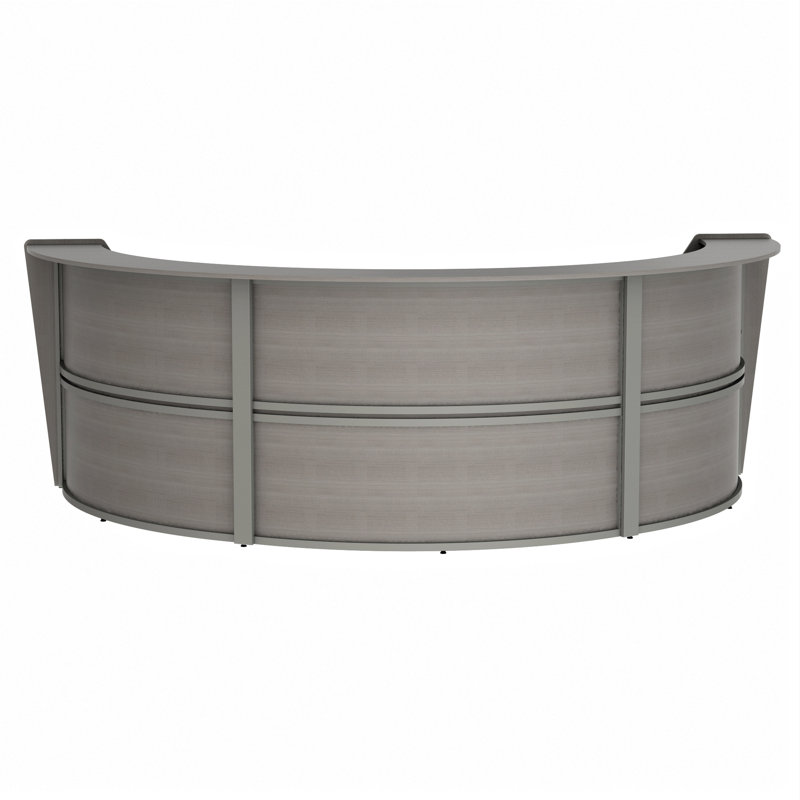 Pecora 3 Person U-Shaped Synthetic Laminate Reception Desk, Ash