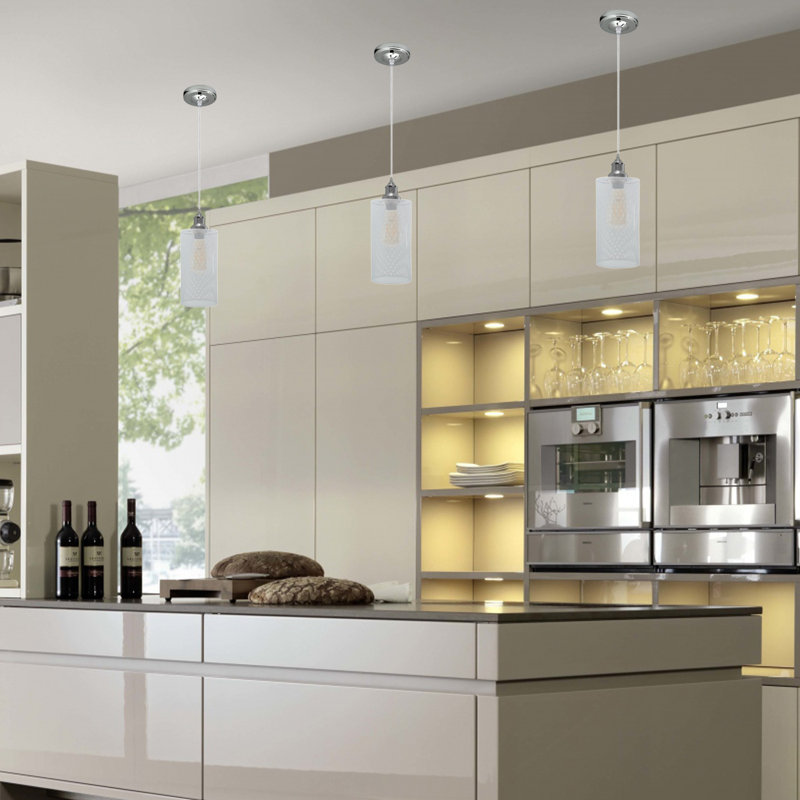 Elizabetha 1 - Light White Drum Pendant