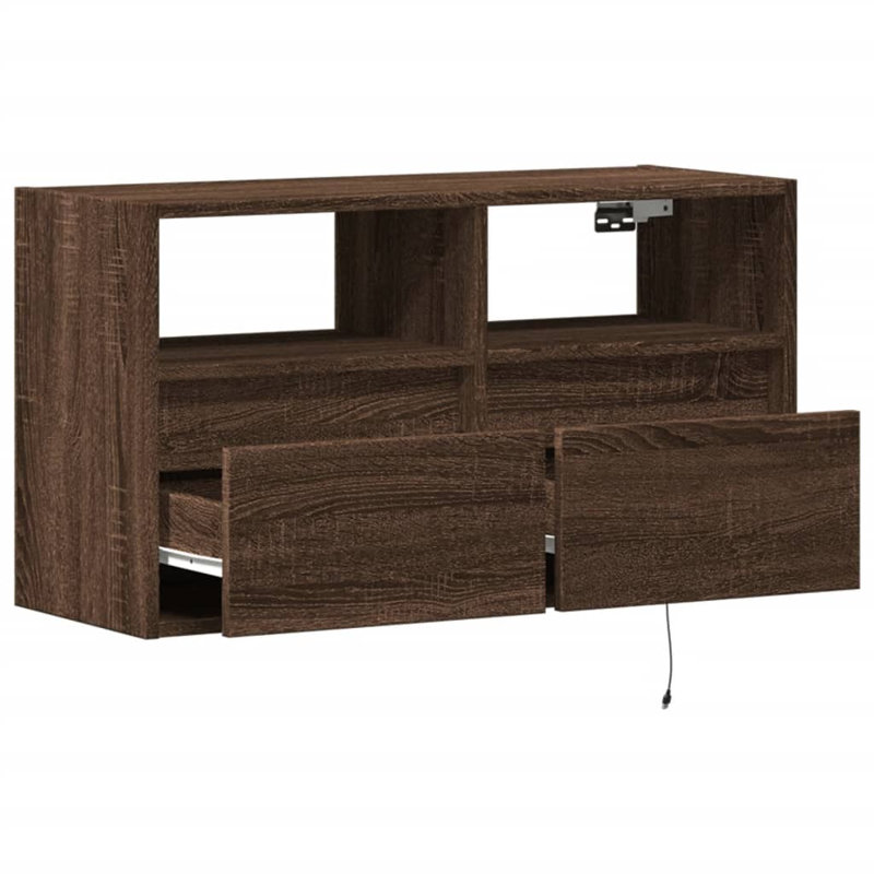 Dallton Unfinished TV Stand, 80cm, Brown Oak