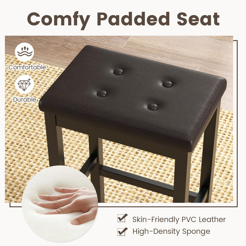 Tabouret de comptoir 24 po Bernise, Noir, Brun
