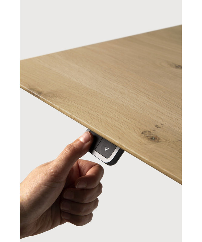 Bok Standing Desk, Oak/Black, 29.9" H x 55.1" W x 28.3" D