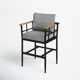 Florentine 26" Teak Patio Bar Stool with Cushion