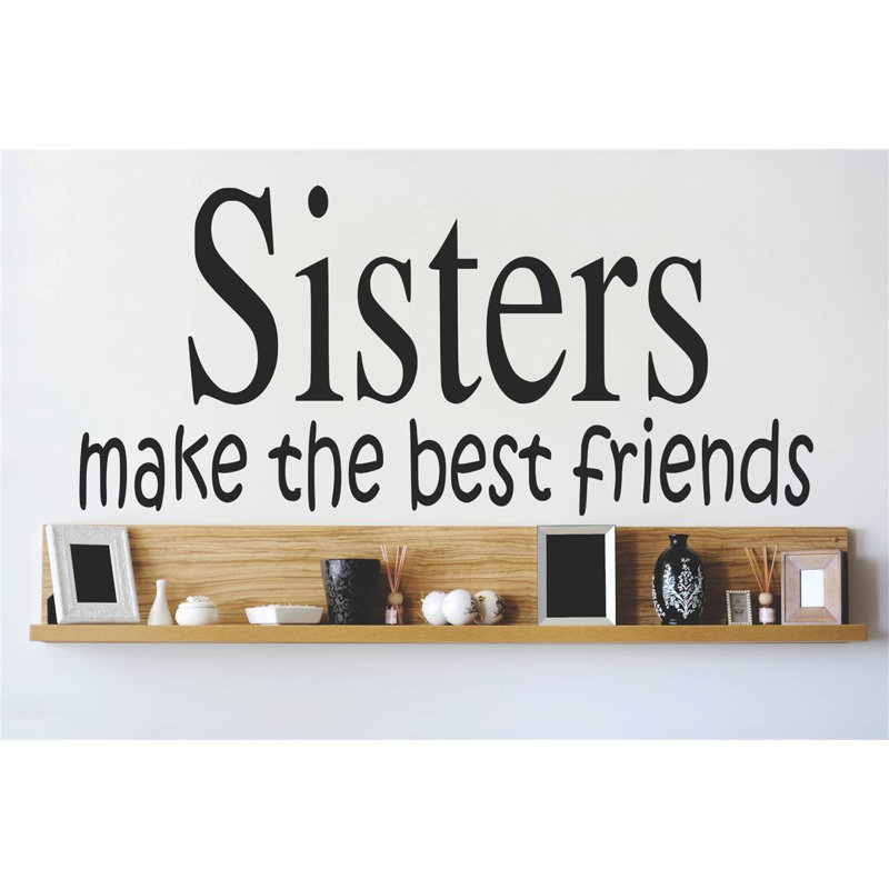 Décalcomanie murale soeurs make the best friends, Noir, H 8 po x l 20 po x P 0,16 po