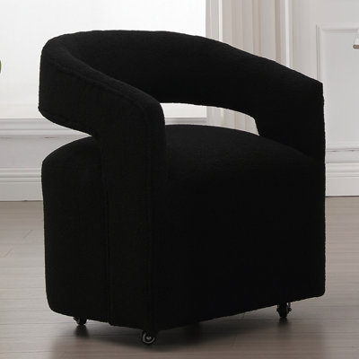 Performance Fabric Dining Chair Upholstered Modern Dining Chair with Hidden Casters For Dining Room Living Room