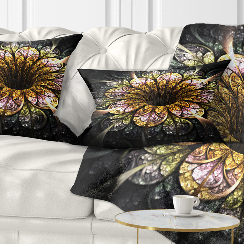 Coussin lombaire à fleur fractale floral