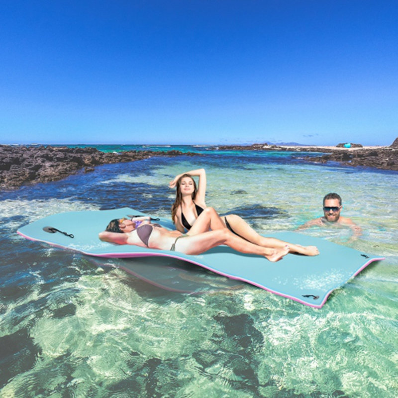 Tapis flottant, tapis flottant pour piscine 3 couches, tapis d'activités aquatiques épais et durables pour le lac et les océans