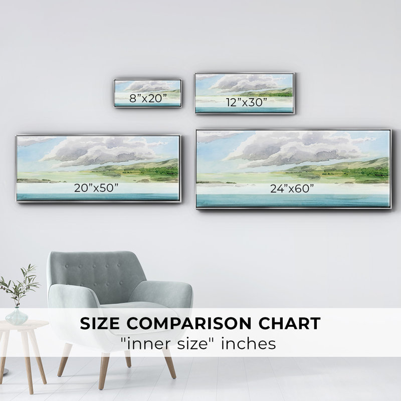 Clear Lagoon I- Framed Canvas, 20" H x 50" W
