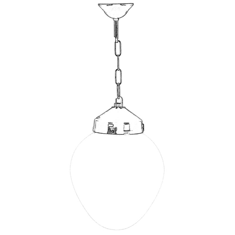 Lustre d'extérieur, noir et blanc, 19,7 po x 9,8 po | Corps en ABS durable, capuchon en acrylique, douille E27, 40 W maximum | Indice de protection IP65, idéal pour les décorations traditionnelles et industrielles, design nostalgique pour les patios et les jardins