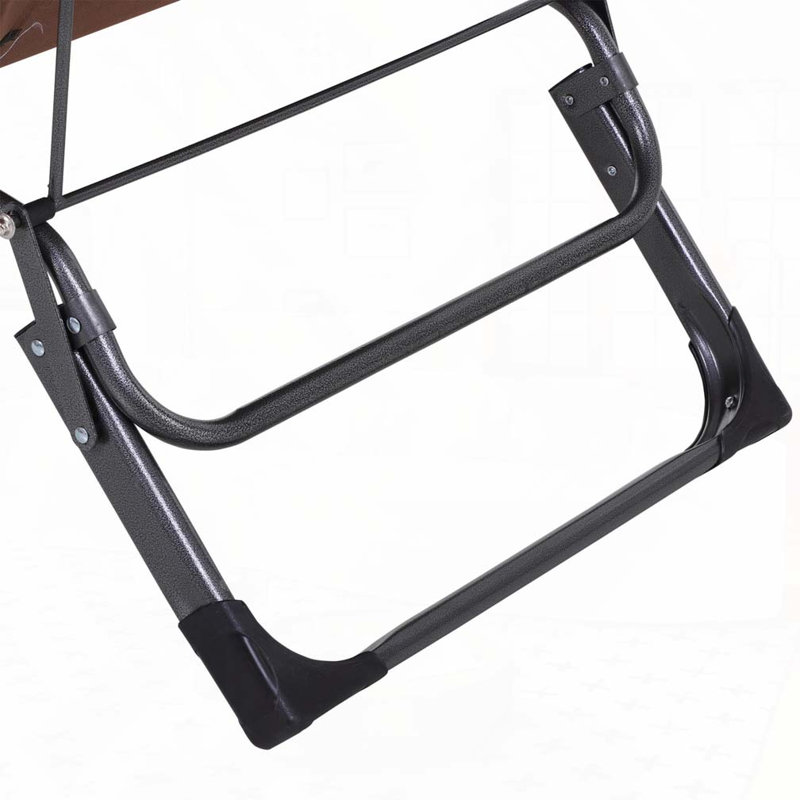Chaise longue pliante pour l'extérieur, chaise de bronzage 2 en 1 avec coussin et poche, chaise de piscine réglable, Brun