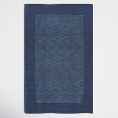 Dolma Handmade Loomed Wool Navy/Dark Blue Rug
