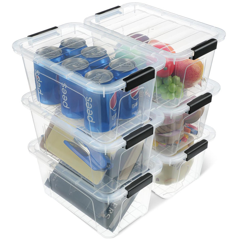 Plastic Storage Bins With Lids 6 Pack