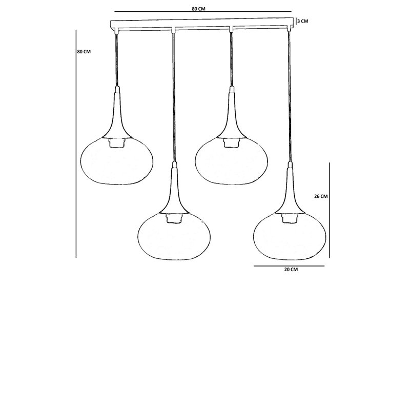 Lustre, 4 étages, Quatre lumières