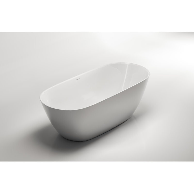 Lussari 60" x 28" Freestanding Soaking Bathtub, Matte White