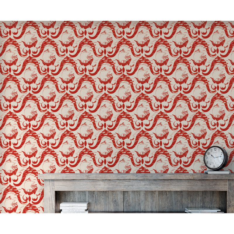 Paule Marrot Geometric Wallpaper Double Roll, Red