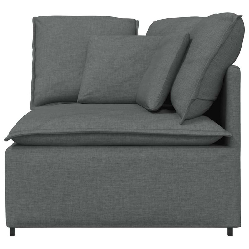 Module de canapé modulaire avec coussins gris foncé 39,4 po