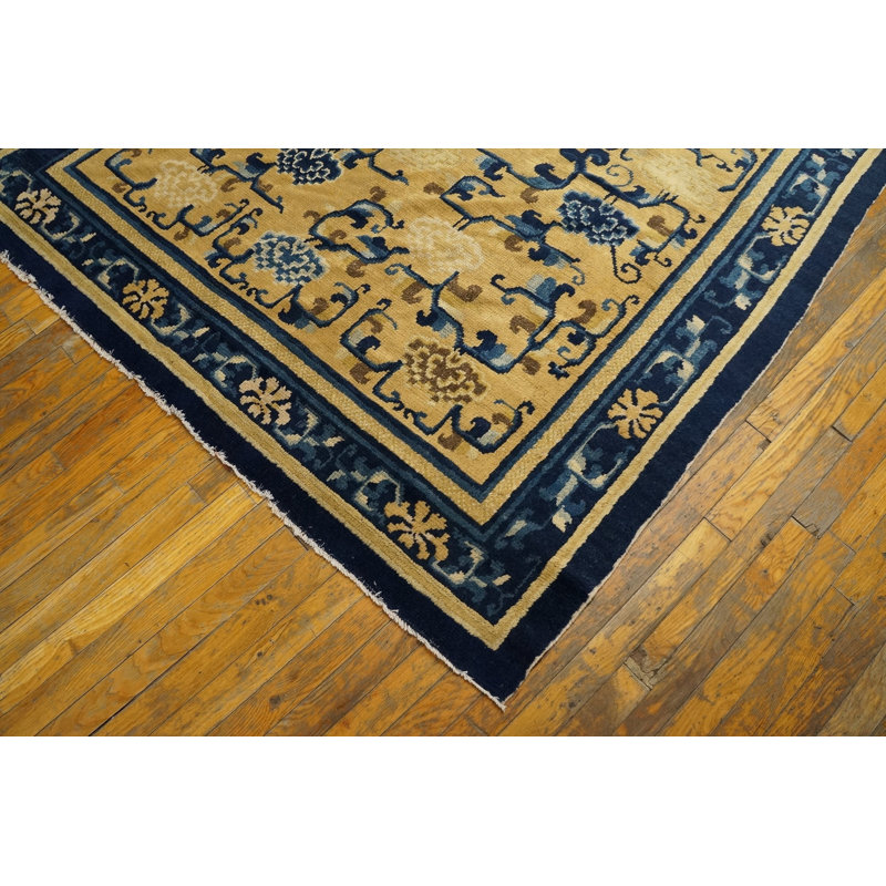 Tapis brun antique en laine Ningxia