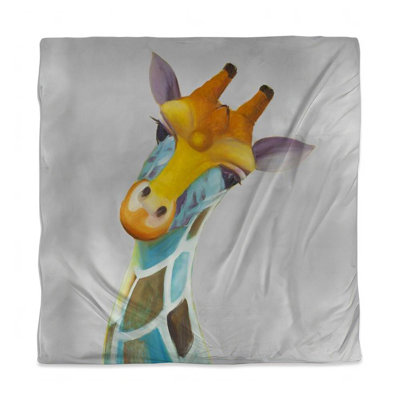 Colorful Giraffe African Blue Duvet Cover - Bedroom Decor
