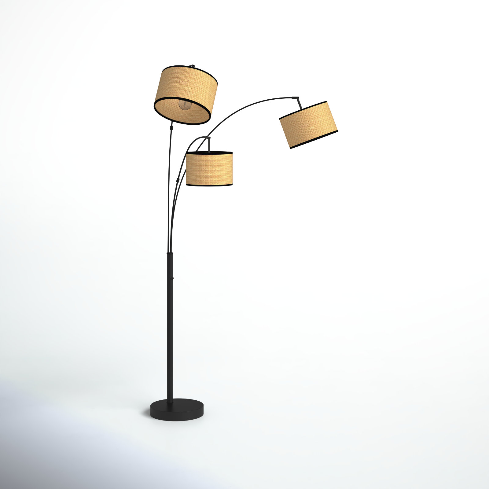 Felice 74'' Floor Lamp, Black, Natural/Black