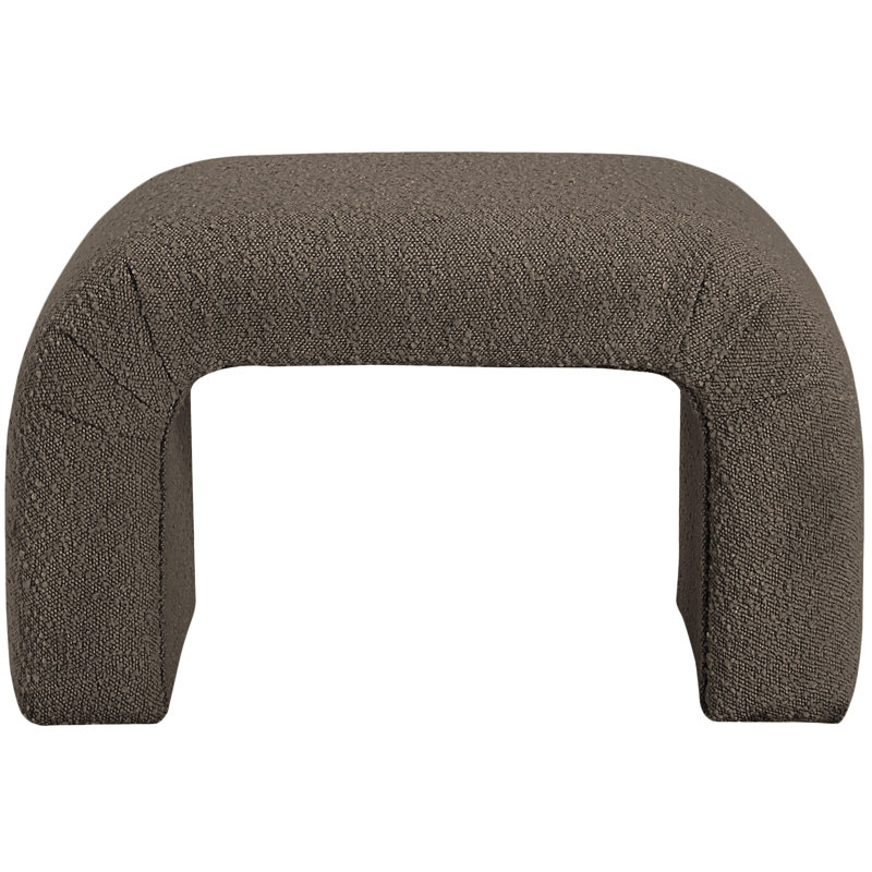 Niagara Upholstered Bench, 17.5" H x 28" W x 15.5" D, Brown Boucle Fabric