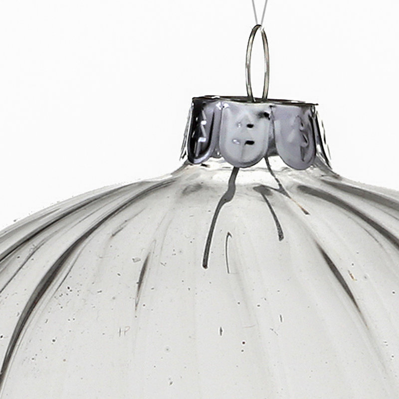 Ornement boule rayée Driffield, Transparent