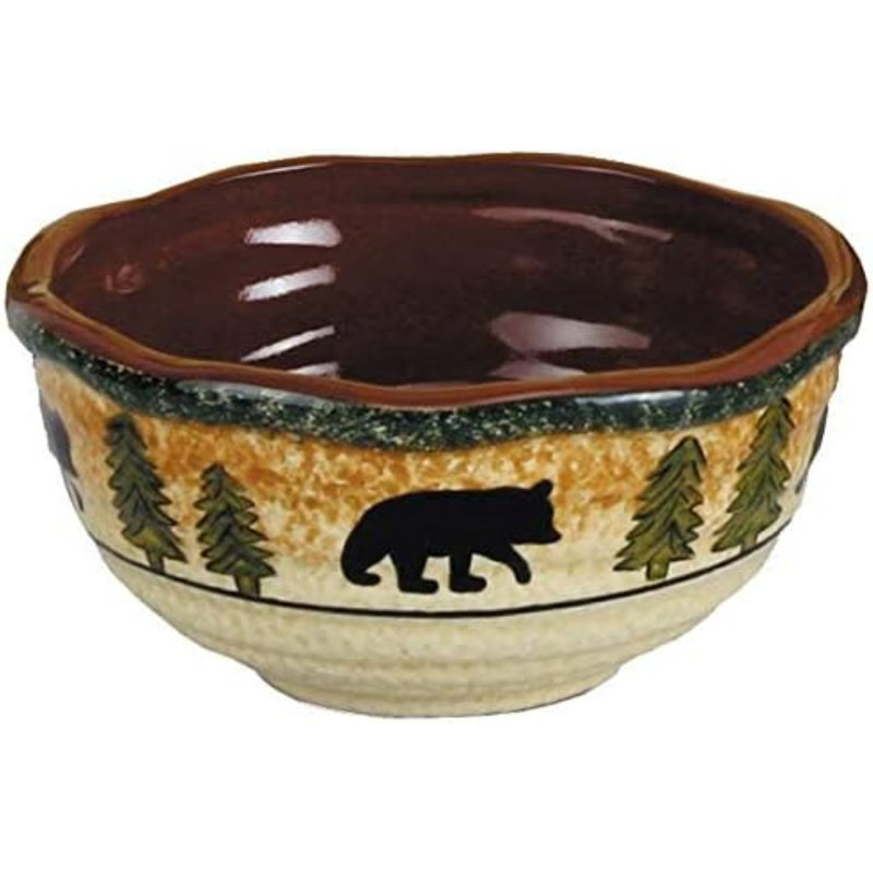 Rustic Bear Ceramic Rustic Lodge Bear 16 Piece Dinnerware Set