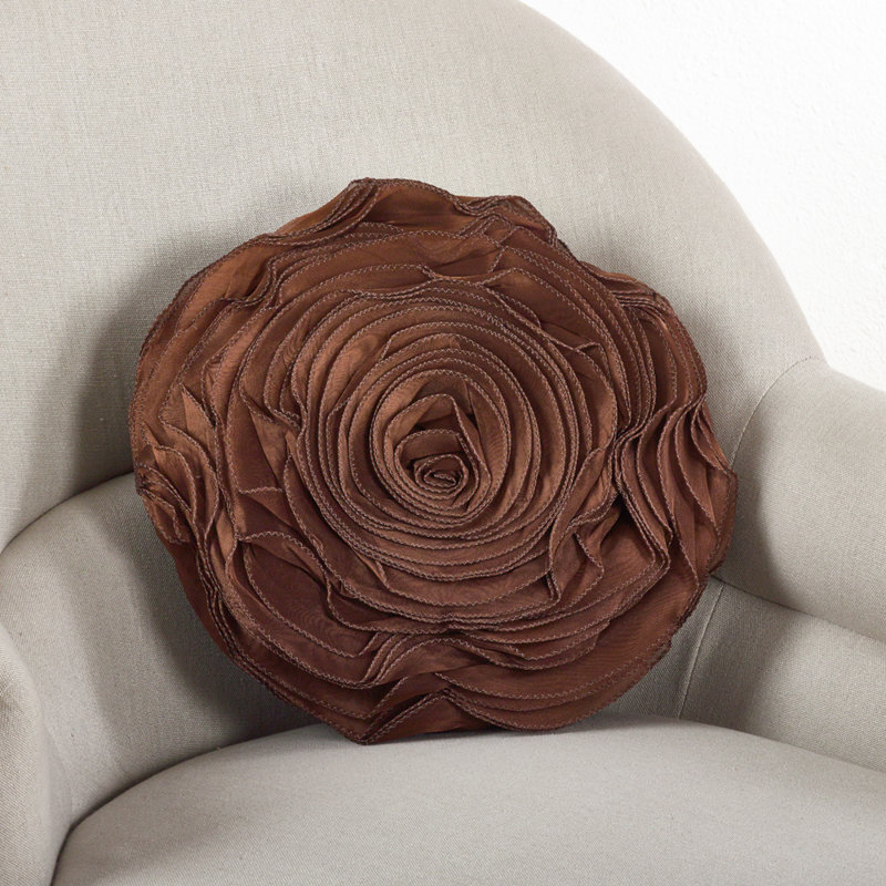 Coussin et housse de coussin fantaisie, Chocolat, H 13 po x l 13 po