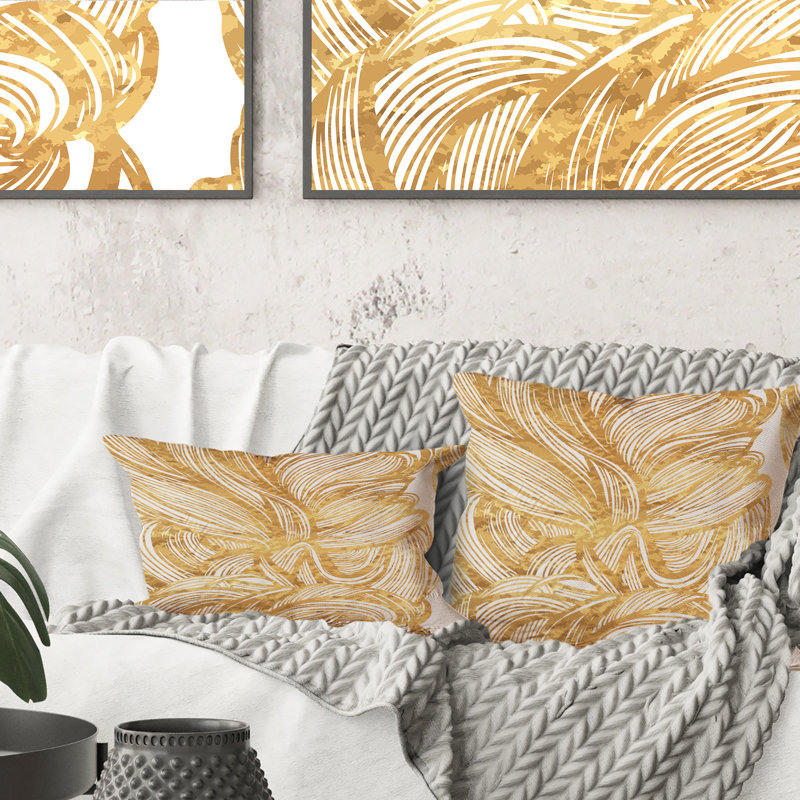 Coussin décoratif décoratif doré ajouré 12 po x 20 po