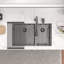 Évier de cuisine encastrable L 33 po x l 19 po à double cuve en acier inoxydable de calibre 16 noir 60/40